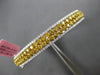 WIDE 3.11CT WHITE & INTENSE FANCY YELLOW DIAMOND 18K 2 TONE GOLD BANGLE BRACELET