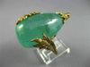 ANTIQUE EXTRA LARGE 50.45CT FANCY CANARY DIAMOND & AAA EMERALD 14KT GOLD 3D RING