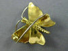 ANTIQUE 14KT YELLOW GOLD 3D MULTI COLOR ENAMEL HANDCRAFTED BUTTERFLY BROOCH PIN