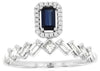 ESTATE .72CT DIAMOND & AAA SAPPHIRE 14K WHITE GOLD 3D MULTI SHAPE CROWN FUN RING