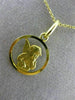 ESTATE 14KT YELLOW GOLD CIRCULAR 3D HANDCRAFTED ANGEL PENDANT & CHAIN #25016