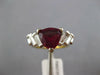 1.58CT DIAMOND AAA RHODOLITE 18K 2 TONE GOLD TRILLION & BAGUETTE ENGAGEMENT RING