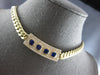 EXTRA LARGE & LONG 4.12CT DIAMOND & AAA SAPPHIRE 14KT YELLOW GOLD LOVE NECKLACE