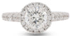 ESTATE LARGE 1.9CT DIAMOND 18KT WHITE GOLD 3D ROUND CLASSIC HALO ENGAGEMENT RING