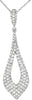 ESTATE .82CT DIAMOND 14KT WHITE GOLD MULTI ROW OPEN TEAR DROP FLOATING PENDANT