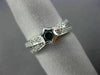 ESTATE .48CT WHITE & BLUE DIAMOND 14KT WHITE GOLD 3D SOLITAIRE STAR X LOVE RING