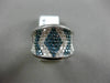 ESTATE LARGE 2.86CT WHITE & BLUE DIAMOND 14K WHITE GOLD 3D PAVE CONCAVE FUN RING