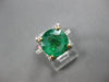 4.49CT DIAMOND & AAA EMERALD 18KT 2 TONE GOLD CLASSIC ROUND HALO ENGAGEMENT RING