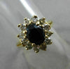ESTATE 1.55CT DIAMOND & SAPPHIRE 14K YELLOW GOLD 3D FLOWER ENGAGEMENT RING 22333