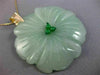 ESTATE EXTRA LARGE AAA JADE 14K YELLOW GOLD 3D HANDCRAFTED FLOWER PENDANT #26192