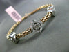 ESTATE 1.30CT DIAMOND 14KT WHITE & ROSE GOLD 3D FLOWER FLEXIBLE BANGLE BRACELET