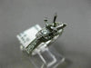 .6CT DIAMOND 14K WHITE GOLD 3 STONE FILIGREE MILGRAIN SEMI MOUNT ENGAGEMENT RING