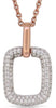 ESTATE .27CT DIAMOND 14K ROSE GOLD CLASSIC PAVE OPEN SQUARE FUN FLOATING PENDANT
