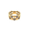 ESTATE .17 DIAMOND 18KT YELLOW GOLD 3D CLASSIC MULTI SQUARE DOUBLE BAND FUN RING