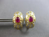 LARGE 1.36CT DIAMOND & AAA RUBY 18KT 2 TONE GOLD 3D HANDCRAFTED EARRINGS #28136