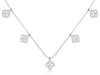 ESTATE 1.06CT DIAMOND 14KT WHITE GOLD 3D ROUND FLOWER BY THE YARD LOVE NECKLACE