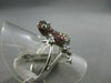 ESTATE WIDE .84CTW EMERALD GARNET & DIAMOND 18KT WHITE GOLD FUN FROG RING