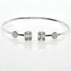 .49CT DIAMOND 18KT WHITE GOLD SQUARE INVISIBLE CIRCULAR FLEXIBLE BANGLE BRACELET