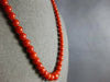 ESTATE LARGE AAA CORAL 14KT YELLOW GOLD 3D CLASSIC GRADUATING BEAD NECKLACE