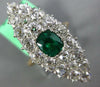 LARGE 3.60CT DIAMOND & AAA EMERALD PLATINUM & 14K YELLOW GOLD 3D ENGAGEMENT RING