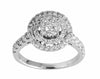 LARGE 1CT DIAMOND 14K WHITE GOLD DOUBLE HALO SEMI ETERNITY CLUSTER PROMISE RING