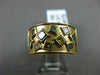 WIDE 1.50CT DIAMOND & MULTI COLOR GEM 14K YELLOW GOLD 3D ETOILE SQUARE RING 2276