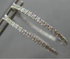 ESTATE LARGE .83CT DIAMOND 14K WHITE GOLD 3D DOUBLE SIDED HOOP HANGING EARRINGS