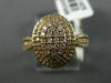 ESTATE WIDE .64CT ROUND DIAMOND 14KT ROSE GOLD 3D CLUSTER PAVE OVAL FUN RING