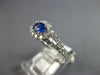 ESTATE .93CT DIAMOND & AAA SAPPHIRE 18KT WHITE GOLD OVAL & ROUND ENGAGEMENT RING