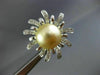ESTATE LARGE .42CT DIAMOND & AAA SOUTH SEA PEARL 14KT WHITE GOLD FLOWER EARRINGS