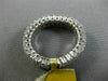 ESTATE WIDE 2.75CT DIAMOND 18K WHITE GOLD 3D THREE ROW ETERNITY ANNIVERSARY RING
