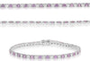5.50CT DIAMOND & AAA PINK SAPPHIRE 14K WHITE GOLD ROUND ETERNITY TENNIS BRACELET