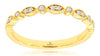 ESTATE .13CT DIAMOND 14KT YELLOW GOLD ROUND FILIGREE MULTI LEAF ANNIVERSARY RING