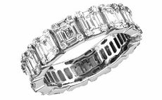 2.25CT DIAMOND 18K WHITE GOLD ROUND & BAGUETTE CLASSIC ETERNITY ANNIVERSARY RING