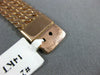 ANTIQUE LARGE 2.40CT DIAMOND & AAA RUBY 14KT ROSE GOLD SQUARE FUN BRACELET #2767