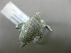 ESTATE 1.82CT DIAMOND 14KT WHITE GOLD 3D HANDCRAFTED HAPPY DOLPHIN FUN RING