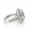 LARGE 7.12CT DIAMOND & AAA AQUAMARINE 18KT WHITE GOLD OVAL HALO ENGAGEMENT RING