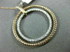 ESTATE .67CT DIAMOND 14KT TWO TONE GOLD 3D CIRCLE OF LIFE ROPE FLOATING PENDANT