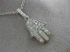 ESTATE .70CT DIAMOND 14KT WHITE GOLD CHAMSA HAND OF GOD FLOATING PENDANT #24469