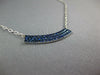 ESTATE WIDE .81CT AAA SAPPHIRE 18KT WHITE GOLD 3D 3 ROW CLASSIC BAR NECKLACE