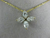 ANTIQUE 1.30CT MARQUISE DIAMOND 14KT YELLOW GOLD FOUR LEAF FLOWER PENDANT #19788