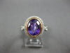 LARGE 2.75CT DIAMOND & AAA AMETHYST 14KT WHITE & ROSE GOLD 3D FILIGREE LOVE RING