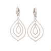ESTATE LARGE 1.4CT DIAMOND 18KT WHITE GOLD MULTI LEAF TEAR DROP HANGING EARRINGS