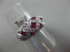 ESTATE WIDE 2.05CT DIAMOND & RUBY 14KT WHITE GOLD CRISS CROSS WOVEN ETOILE RING
