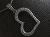 ESTATE .38CT DIAMOND 18KT WHITE GOLD OPEN HEART SIDEWAYS PAVE FLOATING PENDANT