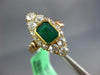 ANTIQUE LARGE 1.30CT OLD MINE DIAMOND & AAA EMERALD 14KT YELLOW GOLD 3D FUN RING