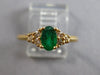 .62CT DIAMOND & AAA EMERALD 14K YELLOW GOLD 3D OVAL & ROUND FRIENDSHIP LOVE RING
