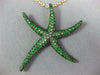 ESTATE EXTRA LARGE 3.51CT AAA TSAVORITE 18KT YELLOW GOLD 3D STARFISH FUN PENDANT