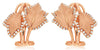 WIDE .31CT DIAMOND 14K ROSE GOLD MULTI LEAF CRISS CROSS CLIP ON HANGING EARRINGS