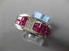 3.53CT DIAMOND & AAA RUBY 18K WHITE GOLD 3D PRINCESS & ROUND INVISIBLE MENS RING